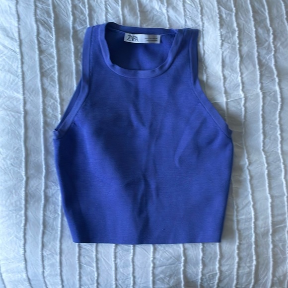 Blue ZARA crop top - Picture 1 of 3